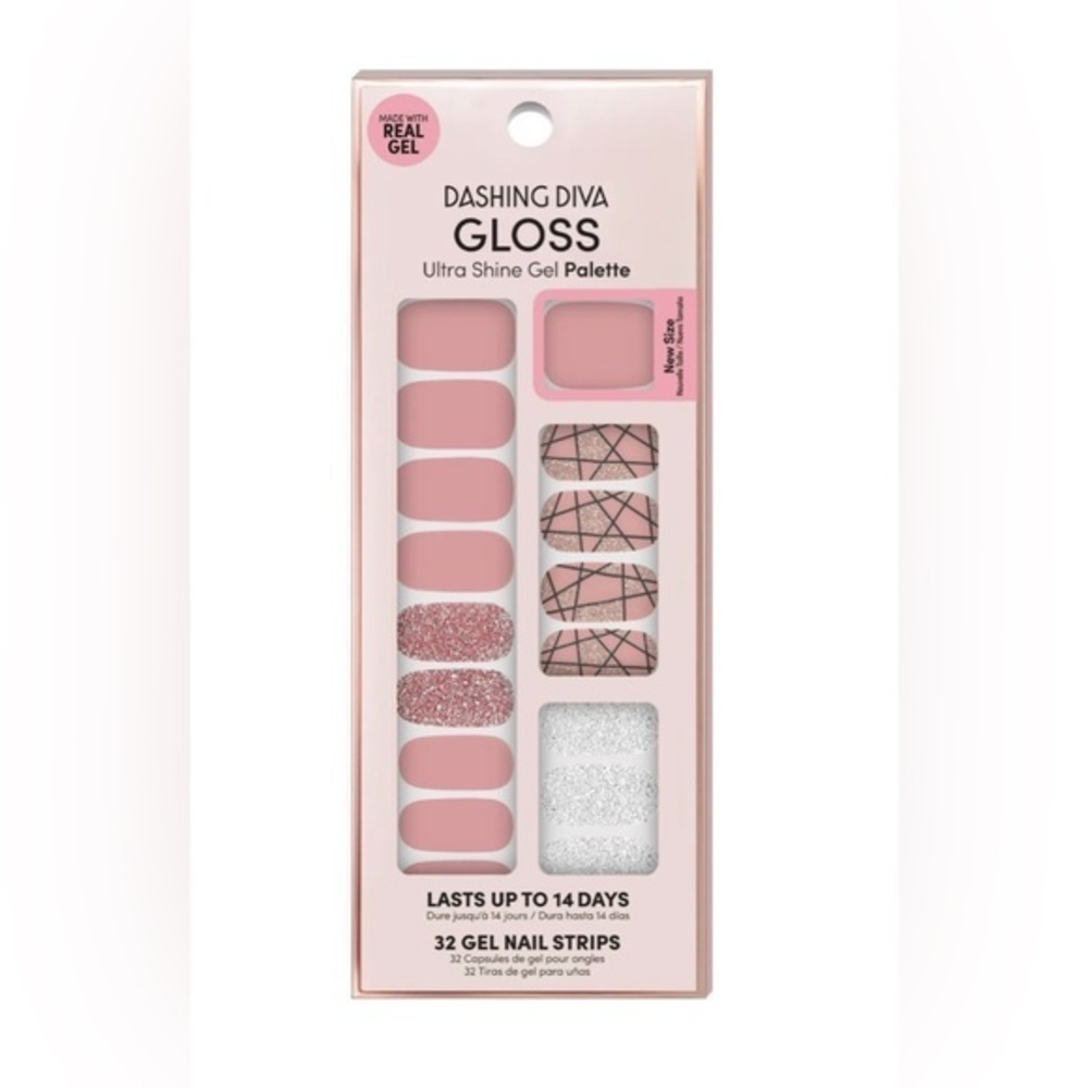 Dashing Diva Gloss Gel Nail Palette - Rose Sparkle